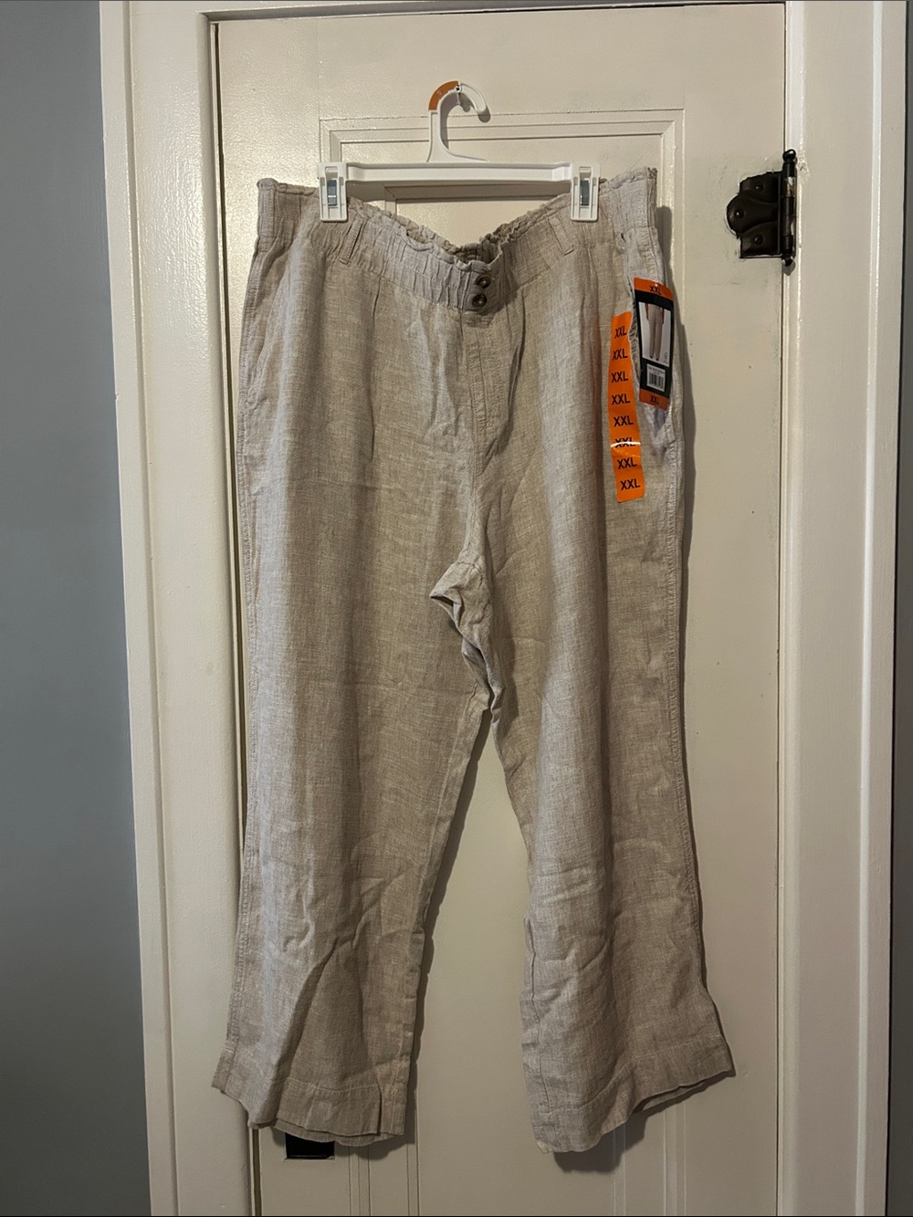 Briggs New York Light Beige Linen-Blend Relaxed Chinos